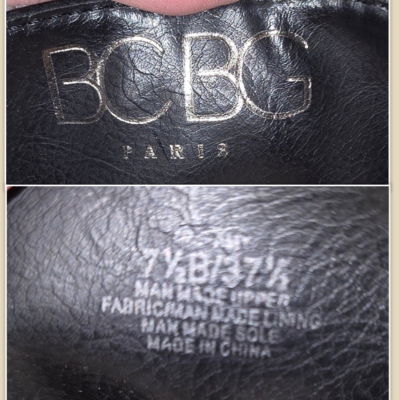 BCBG Paris Amy Studded Heel Slouchy Moto Boot Black Faux Fake Leather Size 7.5 - Picture 8 of 8